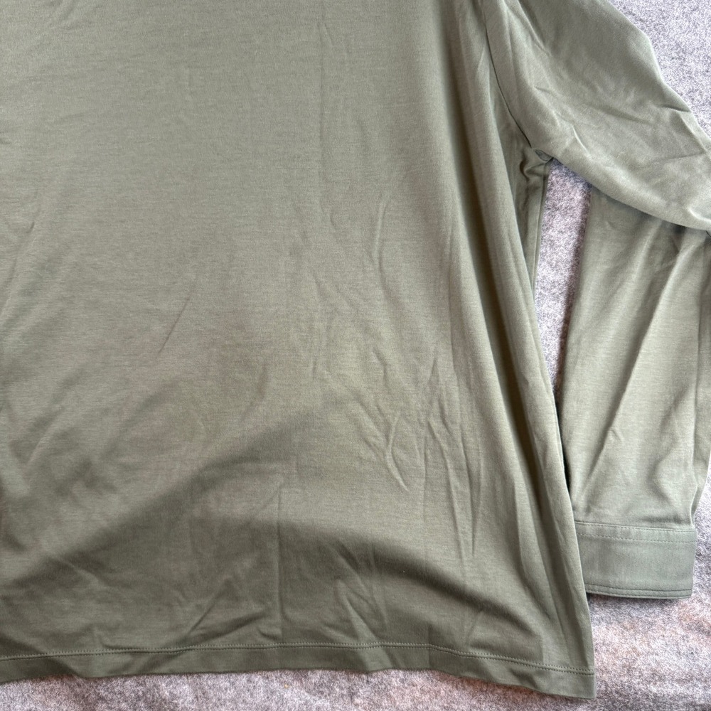 Charles Tyrwhitt Polo Shirt Women XL Green Long Sleeve Button Cuff Jersey - Picture 10 of 16